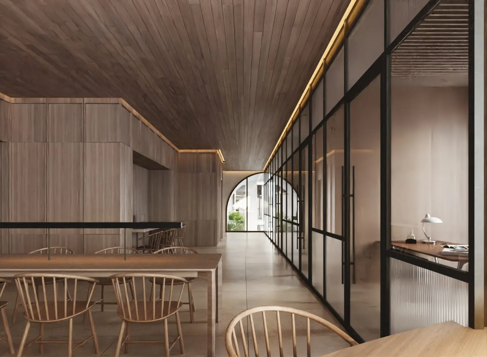 Rendering of the resident co-work lounge.