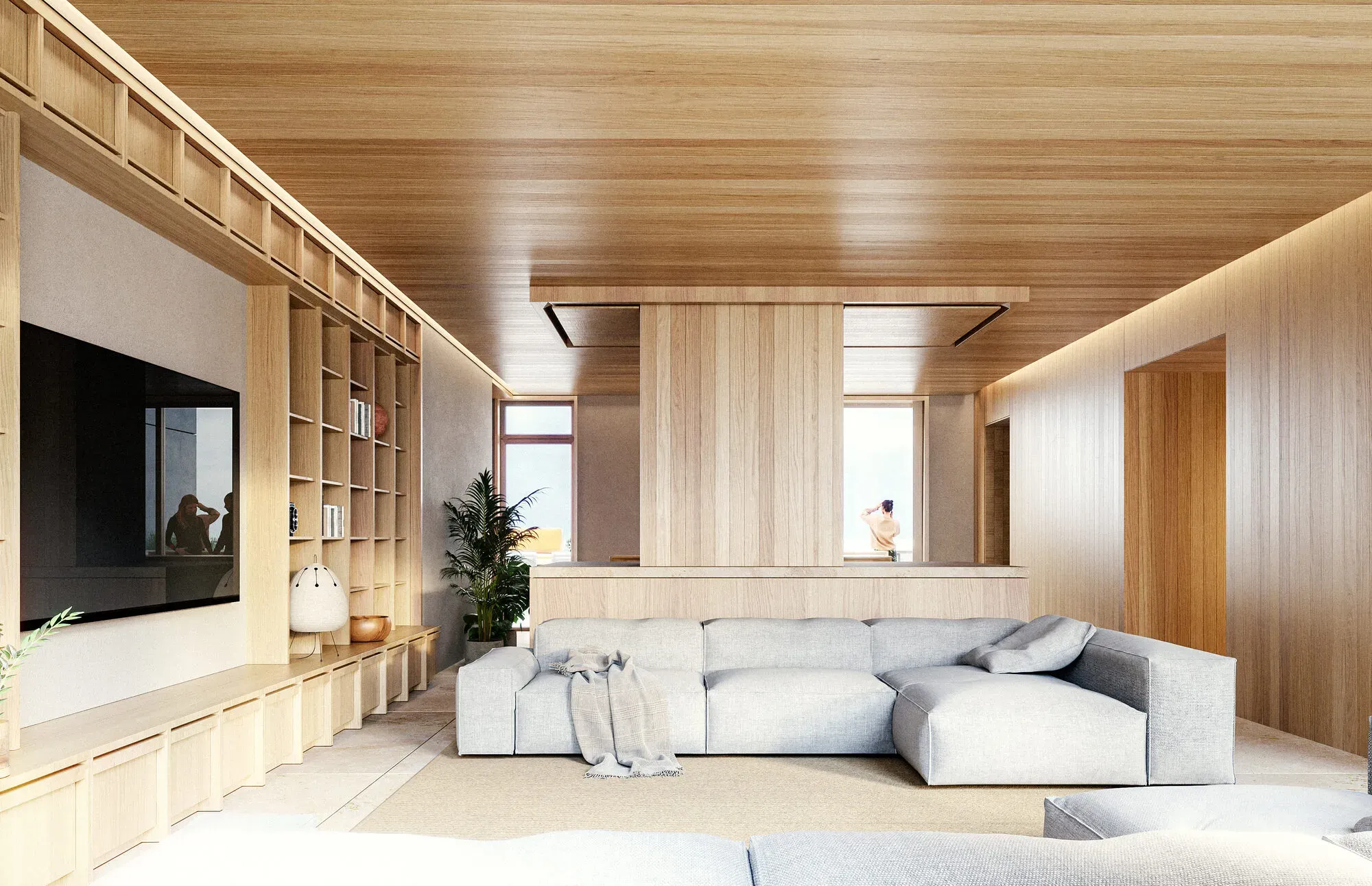 Rendering of the Level 10 poolhouse lounge.